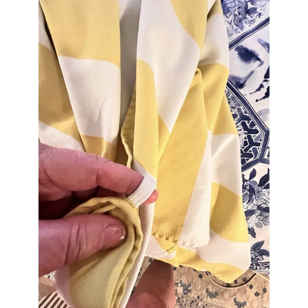 Dock & Bay Quick Dry Towel Yellow White Stripe Beach 100% Recycled 63